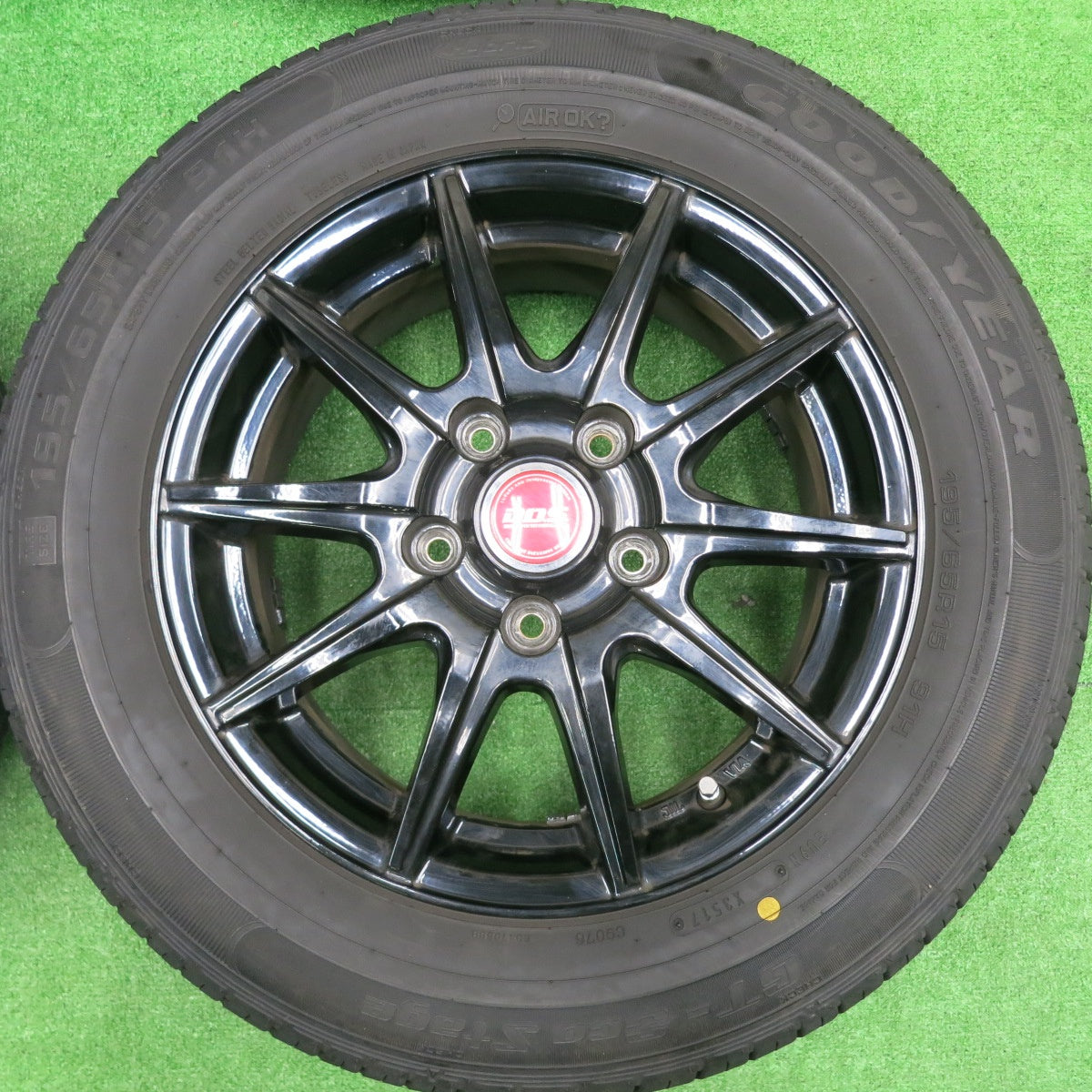 [送料無料] バリ溝！9.5分★195/65R15 グッドイヤー GT-Eco Stage D.O.S. DOS 15インチ PCD114.3/5H★4100605HAノ