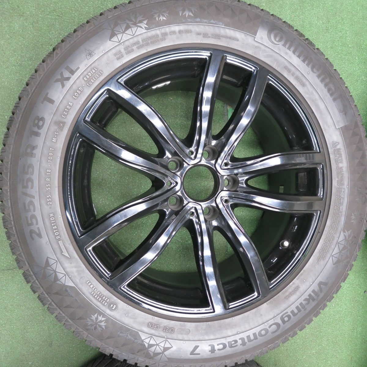 *送料無料* バリ溝！9分★BMW 等 MAK 255/55R18 スタッドレス コンチネンタル バイキング コンタクト7 18インチ PCD120/5H★4053106HAス