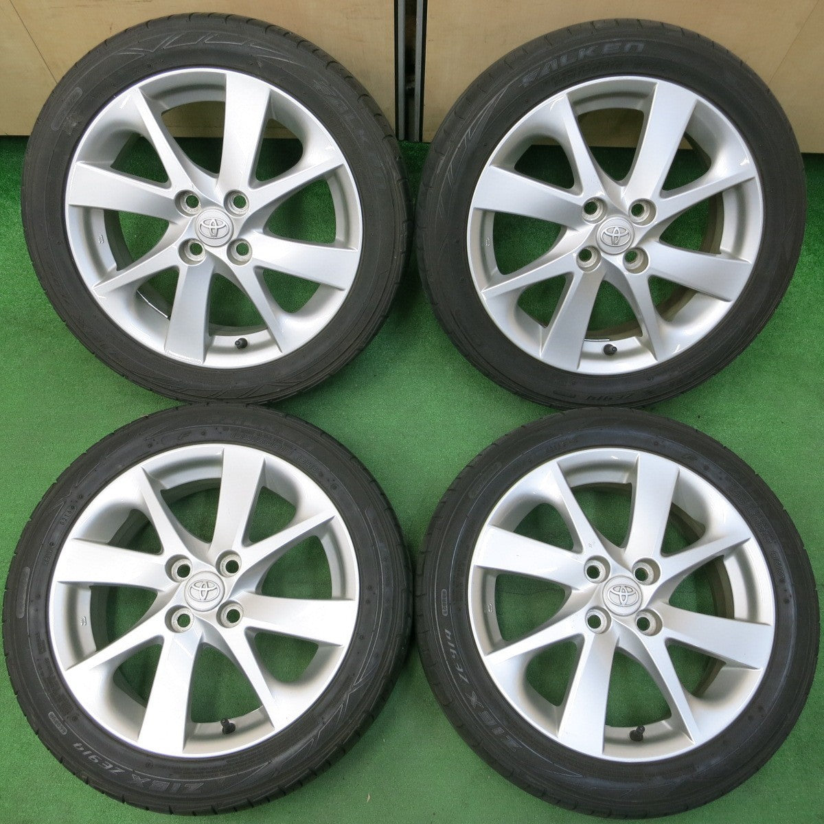 *送料無料* 4本価格★トヨタ NHP10 アクア 純正 195/50R16 ファルケン ZIEX ZE914 16インチ PCD100/4H★4031510イノ