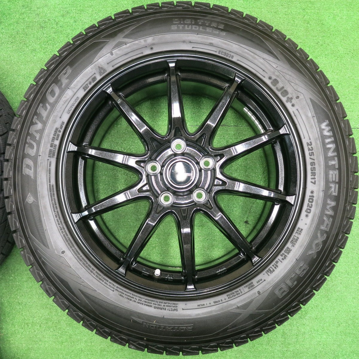 [送料無料] バリ溝！21年！キレイ！9.5分★スタッドレス 225/65R17 ダンロップ ウインターマックス SJ8 G-SPEED Gスピード 17インチ PCD114.3/5H★4102804NJス