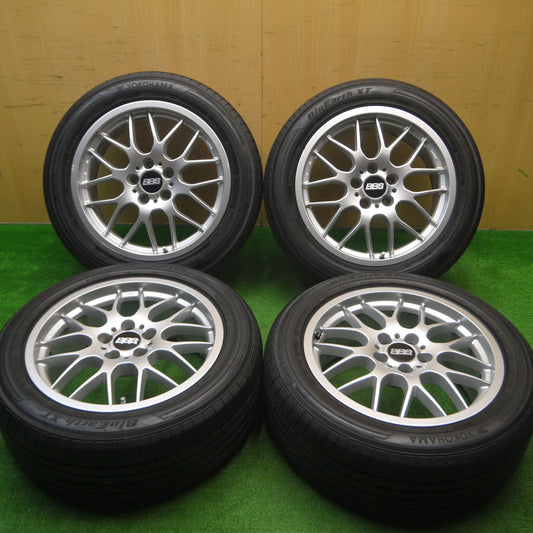 [送料無料] バリ溝！22年！キレイ！9分★BBS RX239 225/55R18 ヨコハマ BluEarth-XT AE61 ブルーアース 18インチ PCD114.3/5H★4100707Hノ