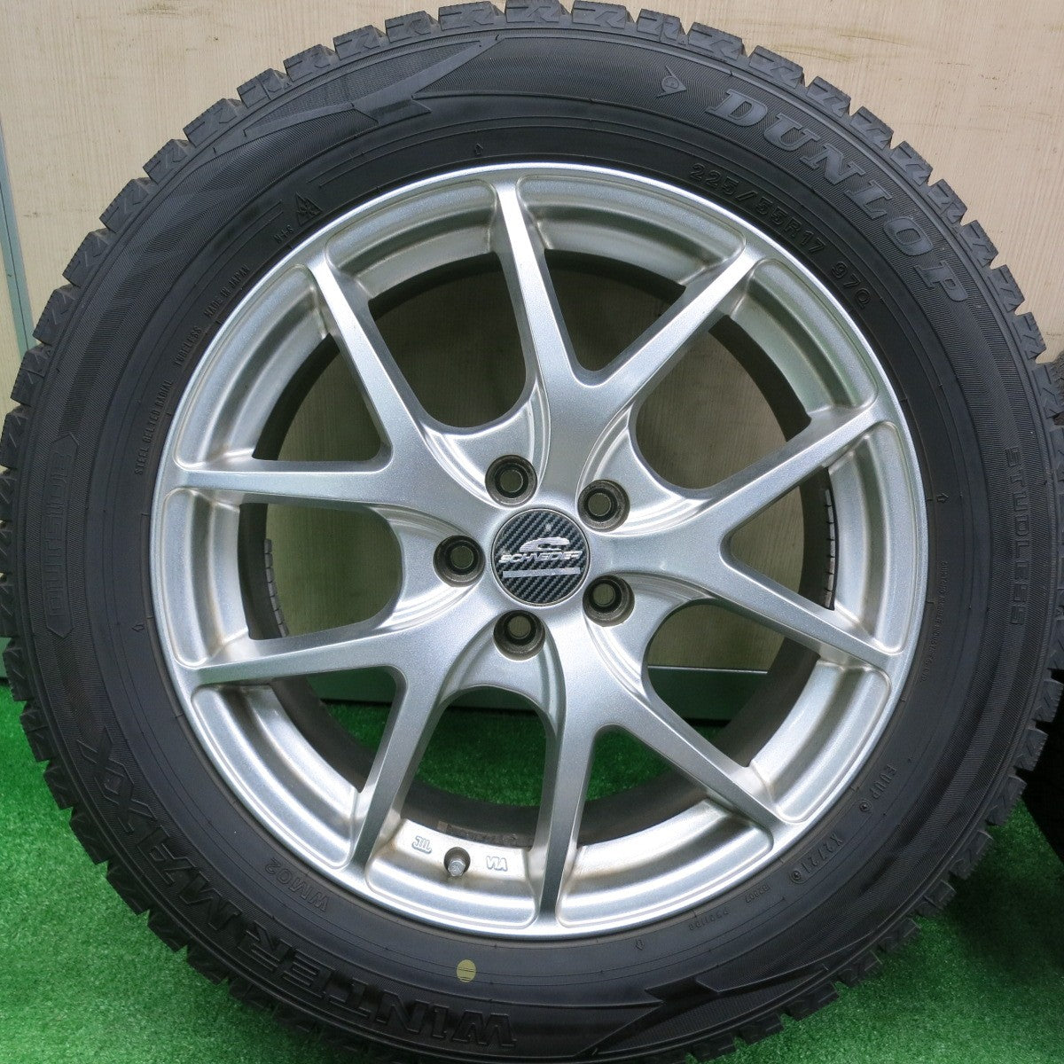 [送料無料] バリ溝！21年！9.5分★XV 等 225/55R17 スタッドレス ダンロップ ウインターマックス WM02 SCHNEIDER シュナイダー PCD100/5H★4100201HAス