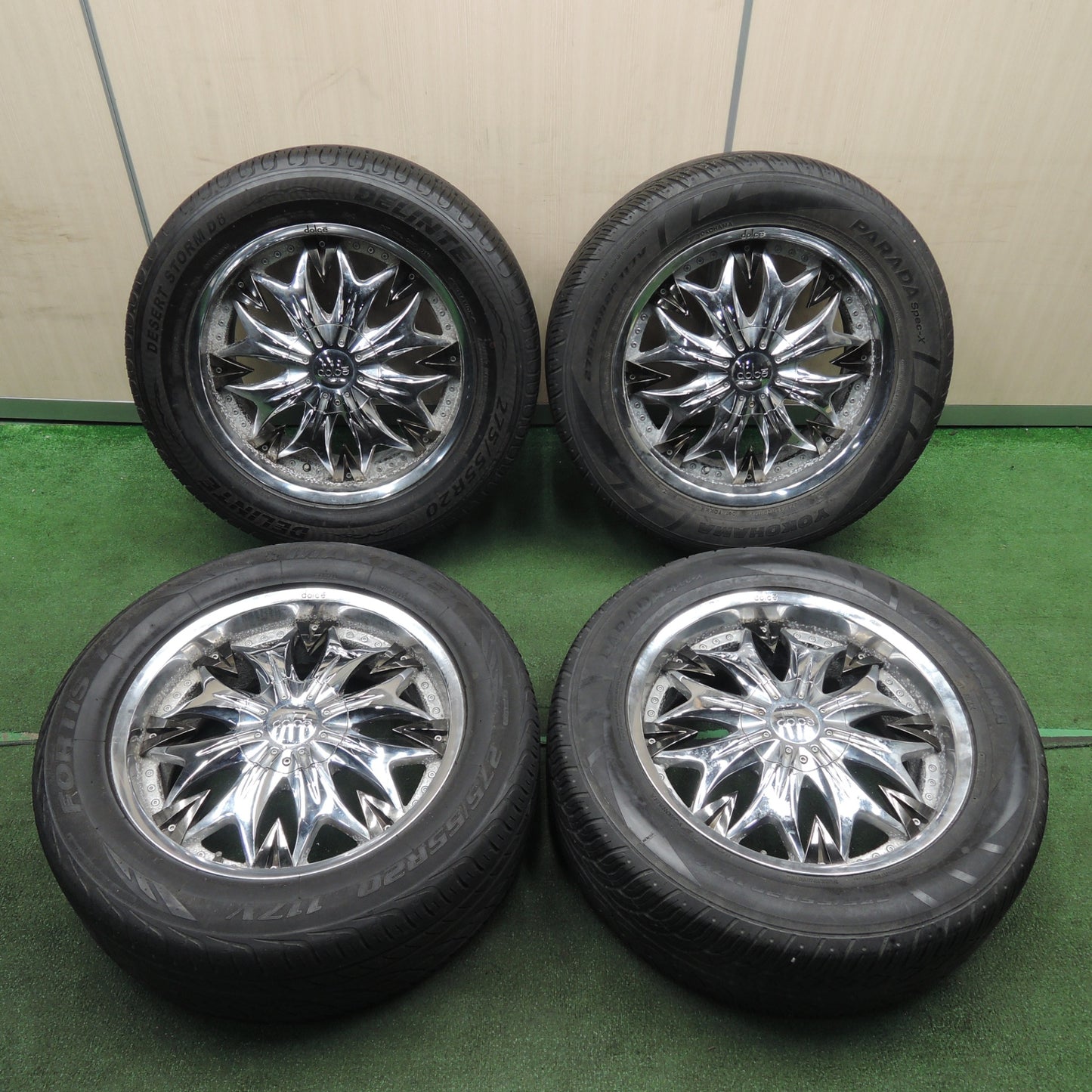 *送料無料* バリ溝！9.5分★dolce 275/55R20 デリンテ デザートストーム D8 マックストレック FORTIS T5 ヨコハマ ドルチェ PCD139.7/6H★4031409TNノ