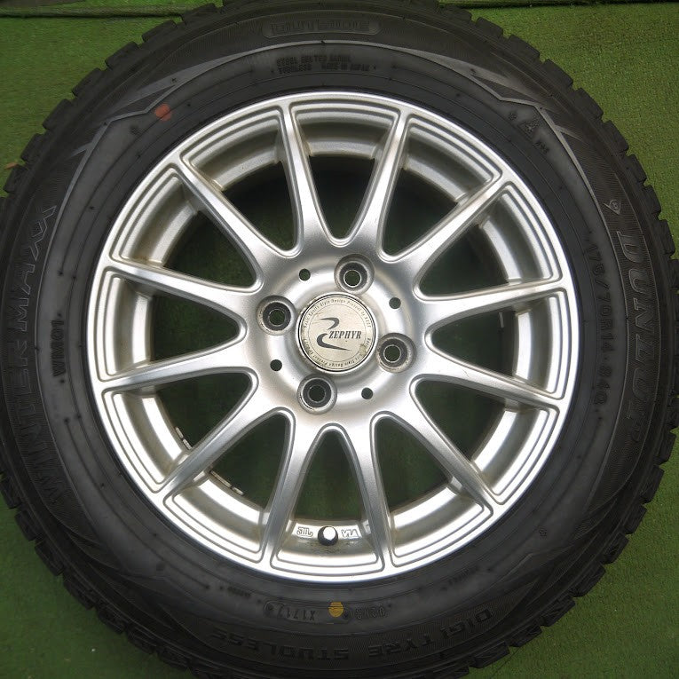 *送料無料* バリ溝！8.5分★スタッドレス 175/70R14 ダンロップ ウインターマックス WM01 ZEPHYR ゼファー 14インチ PCD100/4H★4020711Hス