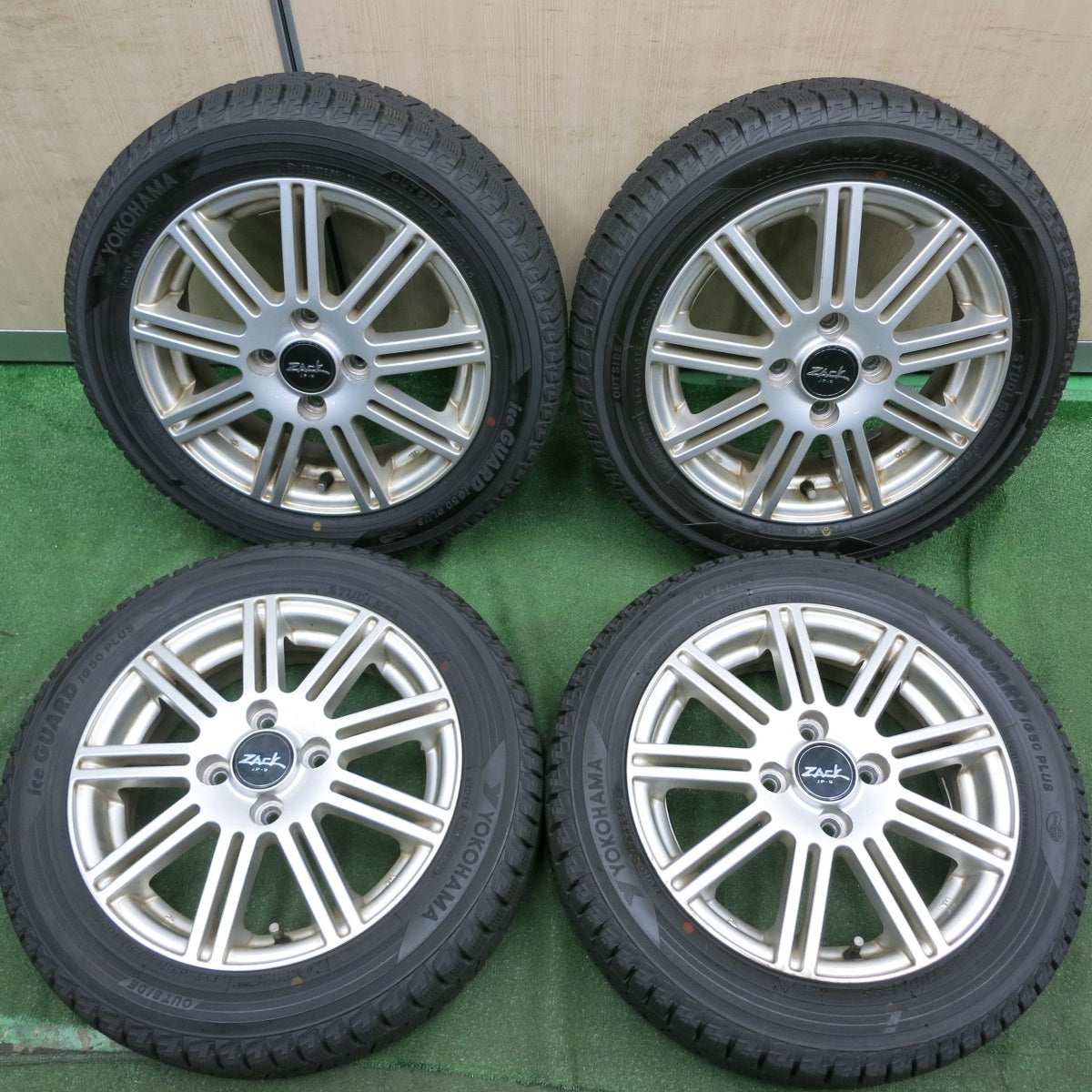 *送料無料* 超バリ溝！20年！ほぼ10分★スタッドレス 155/65R14 ヨコハマ アイスガード iG50 プラス ZACK JP-9 ザック 14インチ PCD100/4H★4062806HAス