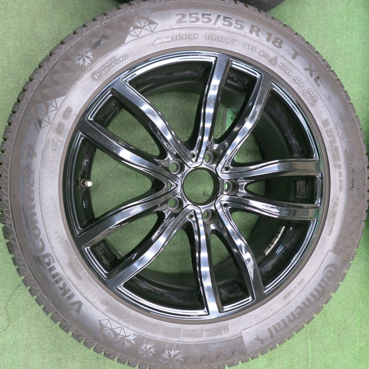 *送料無料* バリ溝！9分★BMW 等 MAK 255/55R18 スタッドレス コンチネンタル バイキング コンタクト7 18インチ PCD120/5H★4053106HAス