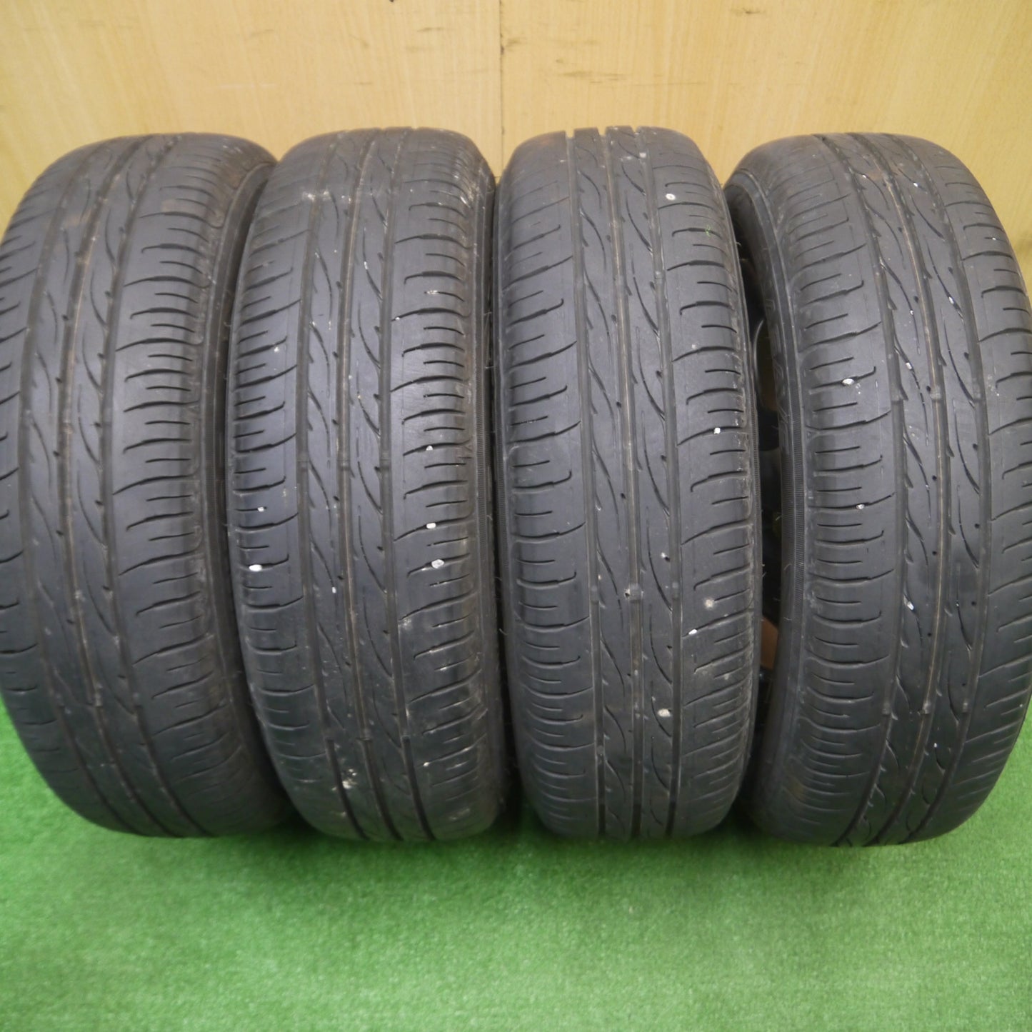 [送料無料] バリ溝！9分★ダイハツ ムーヴ 純正 155/65R13 ダンロップ エナセーブ EC203 13インチ PCD100/4H★4101802Hノ