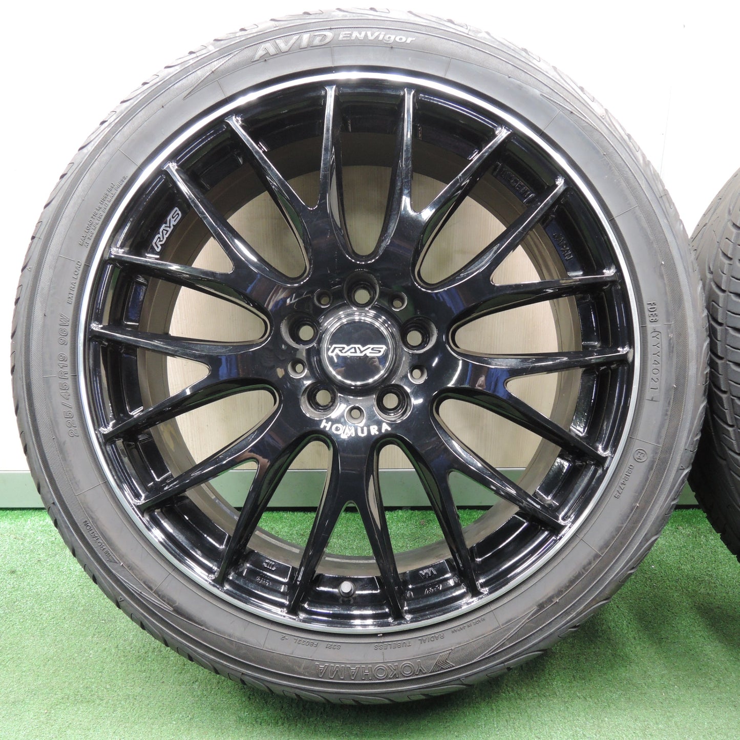 *送料無料* バリ溝！21年！キレイ！9.5分★RAYS HOMURA 2X9PLUS 225/45R19 ヨコハマ AVID ENVigor ピレリ P1 レイズ ホムラ PCD114.3/5H★4030505NJノ