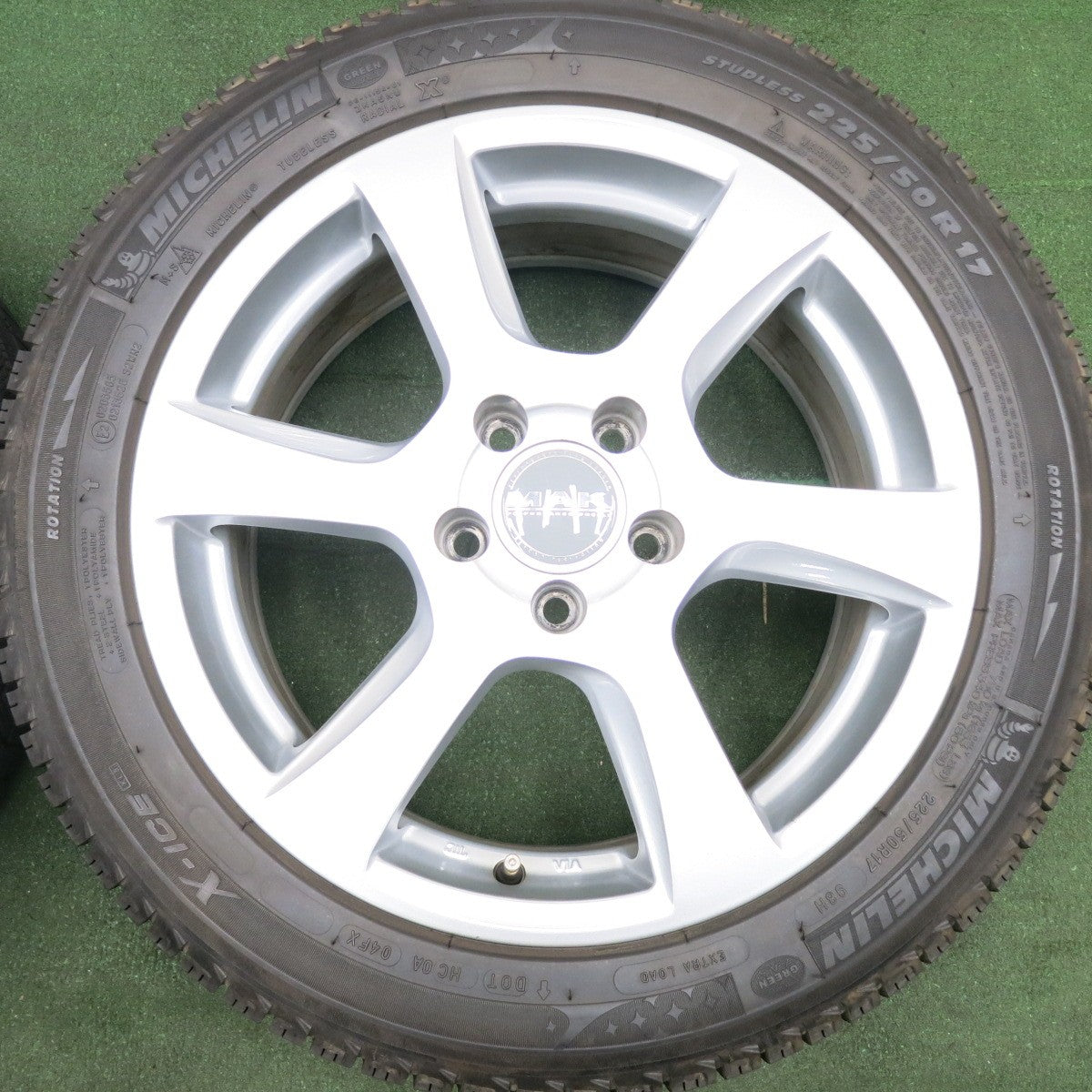 *送料無料* バリ溝！キレイ！9分★ベンツ 等 MAK VINCI 225/50R17 スタッドレス ミシュラン X-ICE XI3 17インチ PCD112/5H★4050604HAス