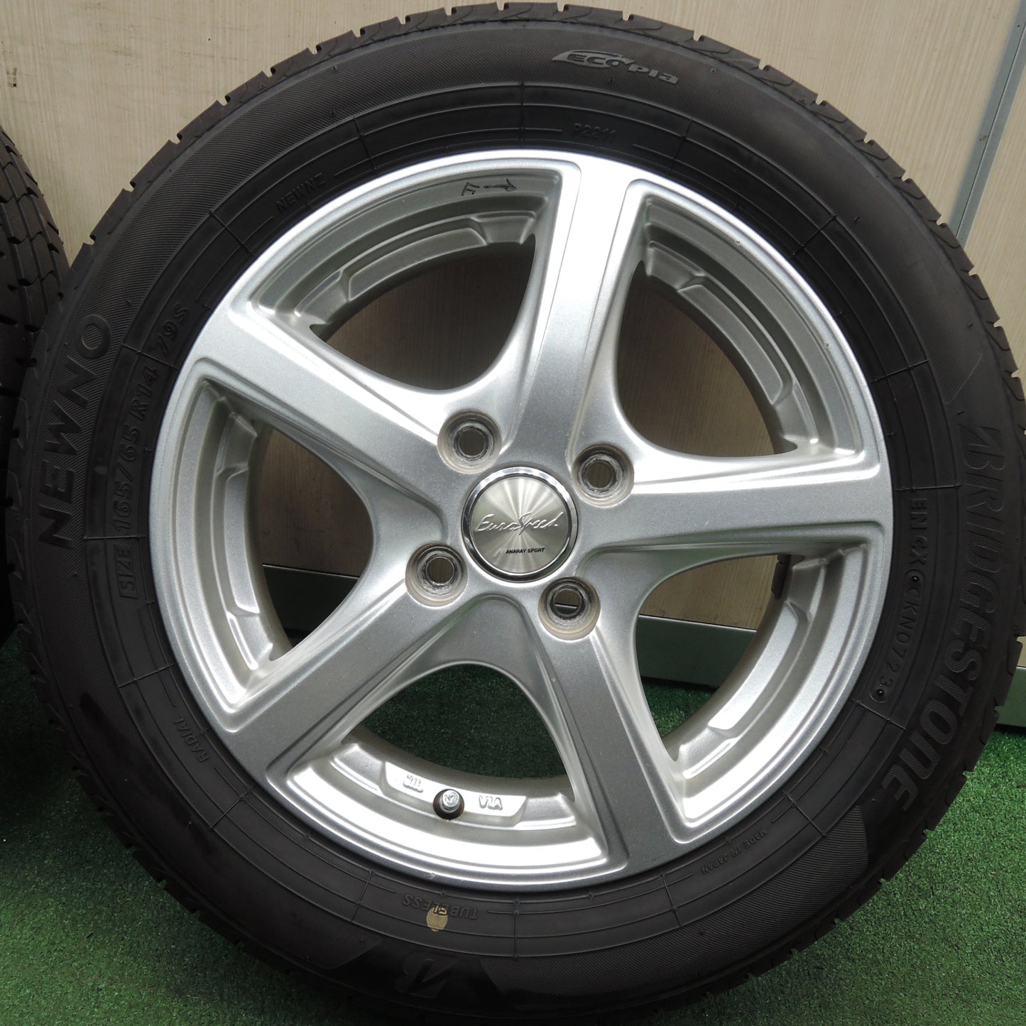 *送料無料* バリ溝！23年！ほぼ10分★165/65R14 ブリヂストン NEWNO エコピア EuroSpeed MANARAY SPORT マナレイ PCD100/4H★4032402HAノ