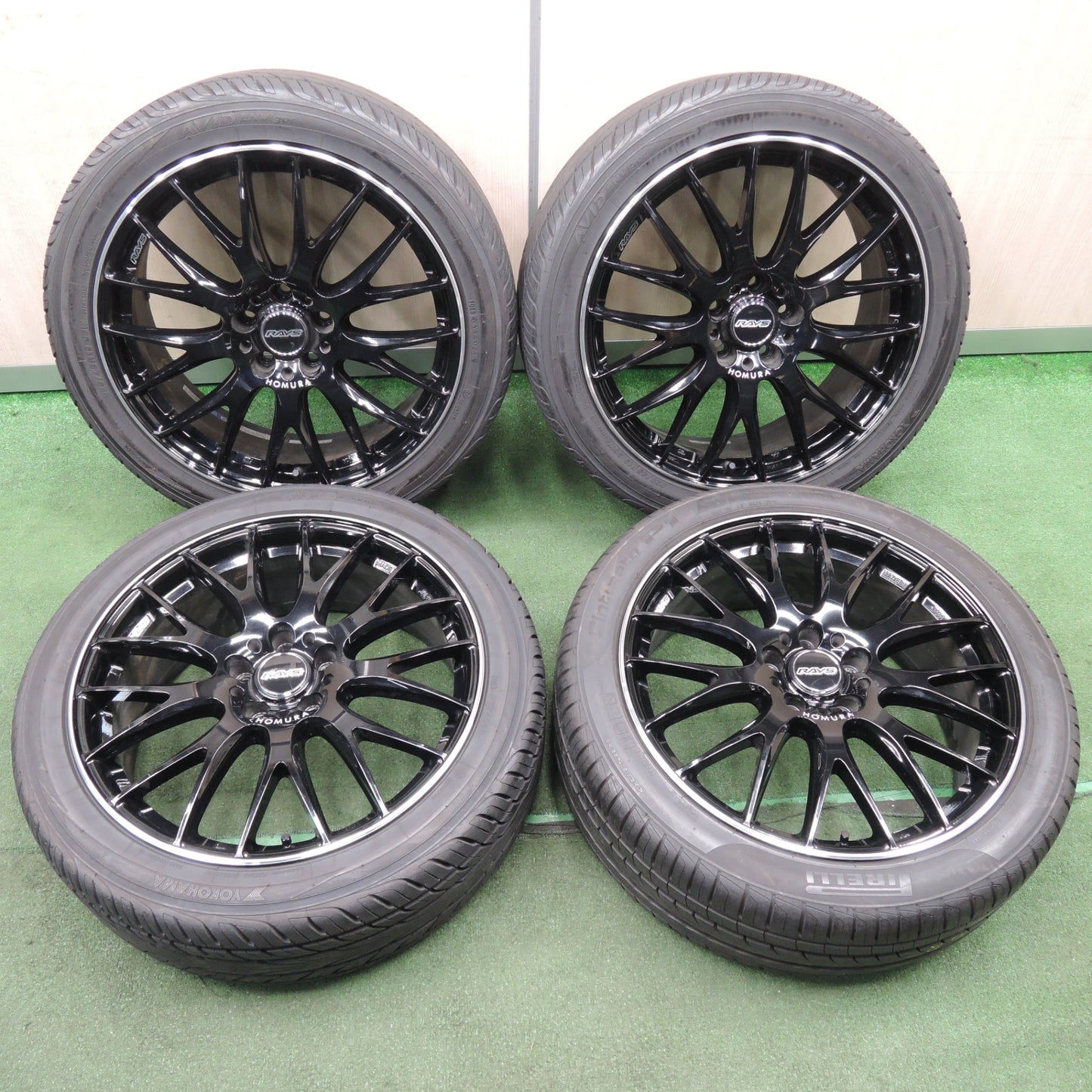 *送料無料* バリ溝！21年！キレイ！9.5分★RAYS HOMURA 2X9PLUS 225/45R19 ヨコハマ AVID ENVigor ピレリ P1 レイズ ホムラ PCD114.3/5H★4030505NJノ