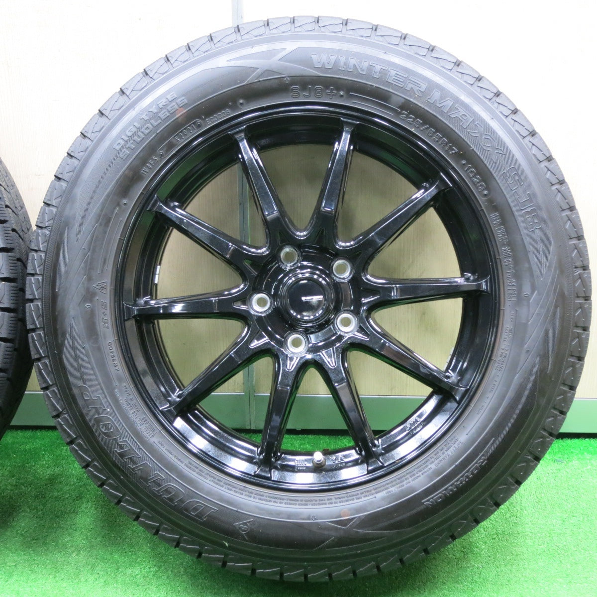 [送料無料] バリ溝！21年！キレイ！9.5分★スタッドレス 225/65R17 ダンロップ ウインターマックス SJ8 G-SPEED Gスピード 17インチ PCD114.3/5H★4102804NJス