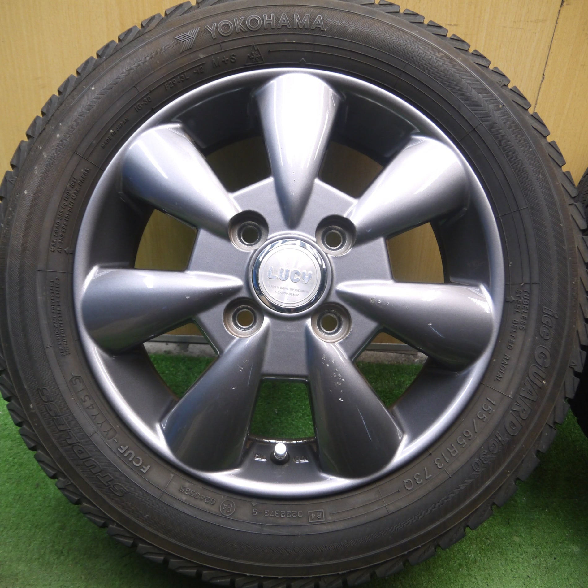 *送料無料* 4本価格★スタッドレス 155/65R13 ヨコハマ アイスガード iG30 LUCY weds 13インチ  PCD100/4H★4071901Hス