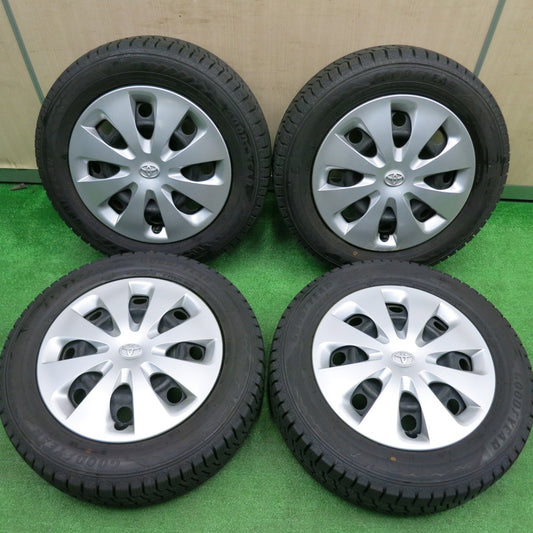 [送料無料] バリ溝！22年！9.5分以上★トヨタ アクア 純正 スチール 175/65R15 スタッドレス グッドイヤー アイスナビ8 15インチ PCD100/4H★4100510HAス