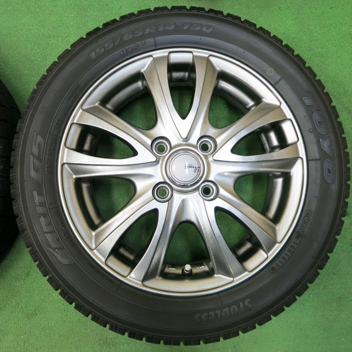 *送料無料* バリ溝！キレイ！9分★スタッドレス 155/65R14 トーヨー ガリット G5 SIBILLA NEXT C5 シビラ 14インチ PCD100/4H★4051409イス