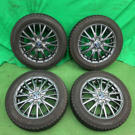 *送料無料* バリ溝！9.5分以上★スタッドレス 155/65R14 グッドイヤー アイスナビ6 ravrion RM01 ラブリオン 14インチ PCD100/4H★4042909ナス