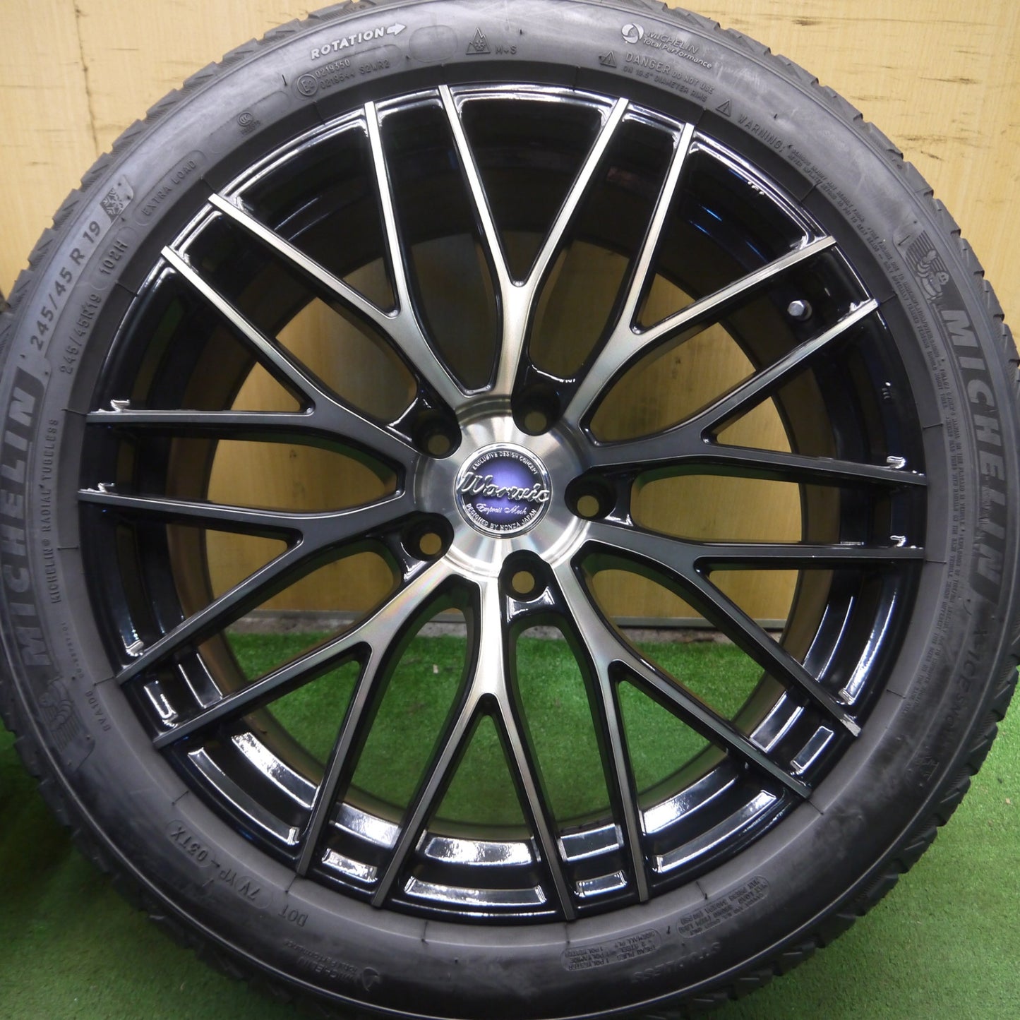 [送料無料] キレイ！21年★スタッドレス 245/45R19 ミシュラン X-ICE SNOW MONZA JAPAN warwic EMPRESS MESH 19インチ PCD114.3/5H★4030109Hス