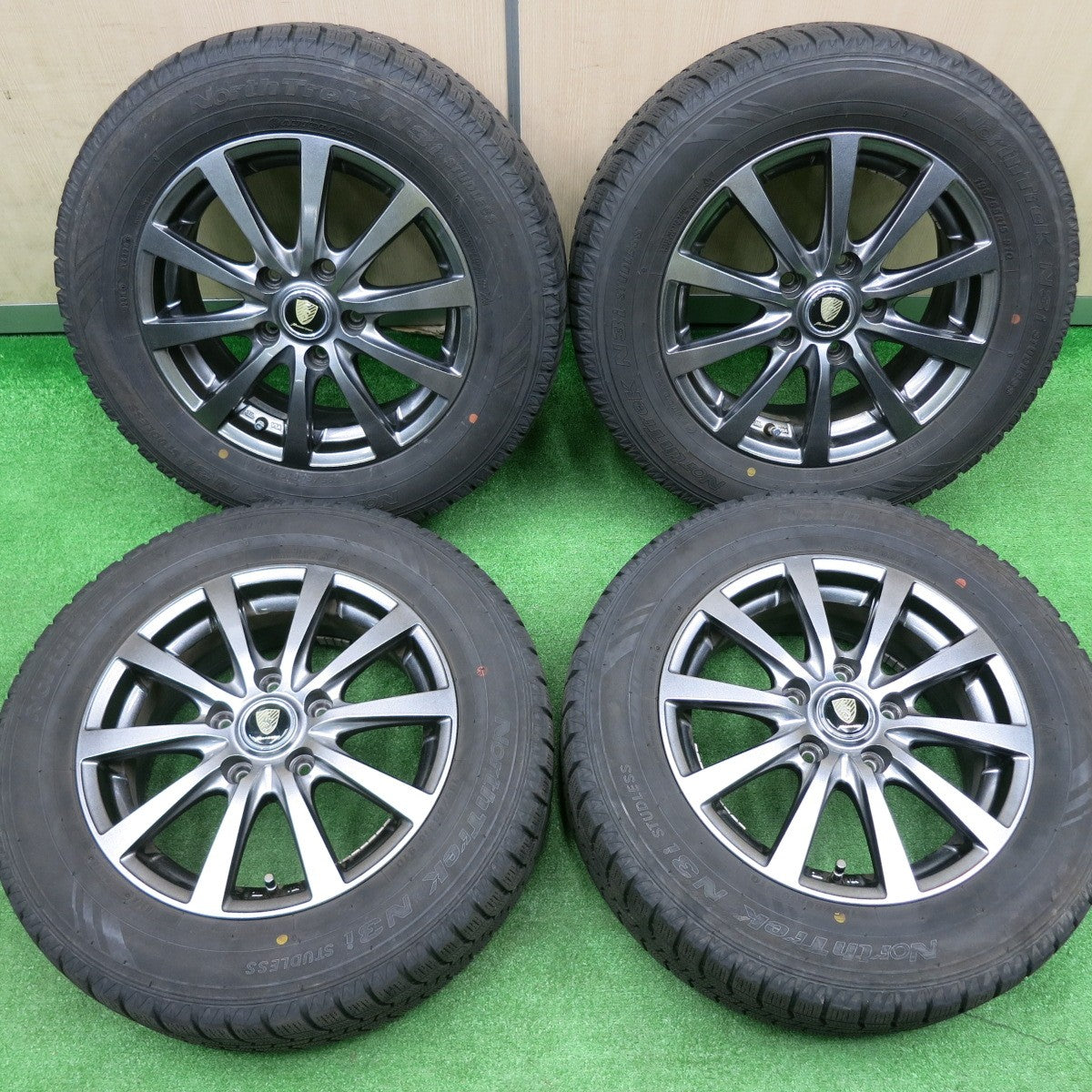 [送料無料] バリ溝！20年！キレイ！9分★スタッドレス 195/65R15 オートバックス ノーストレック N3i MANARAY SPORT MiD マナレイスポーツ PCD114.3/5H★4101503NJス