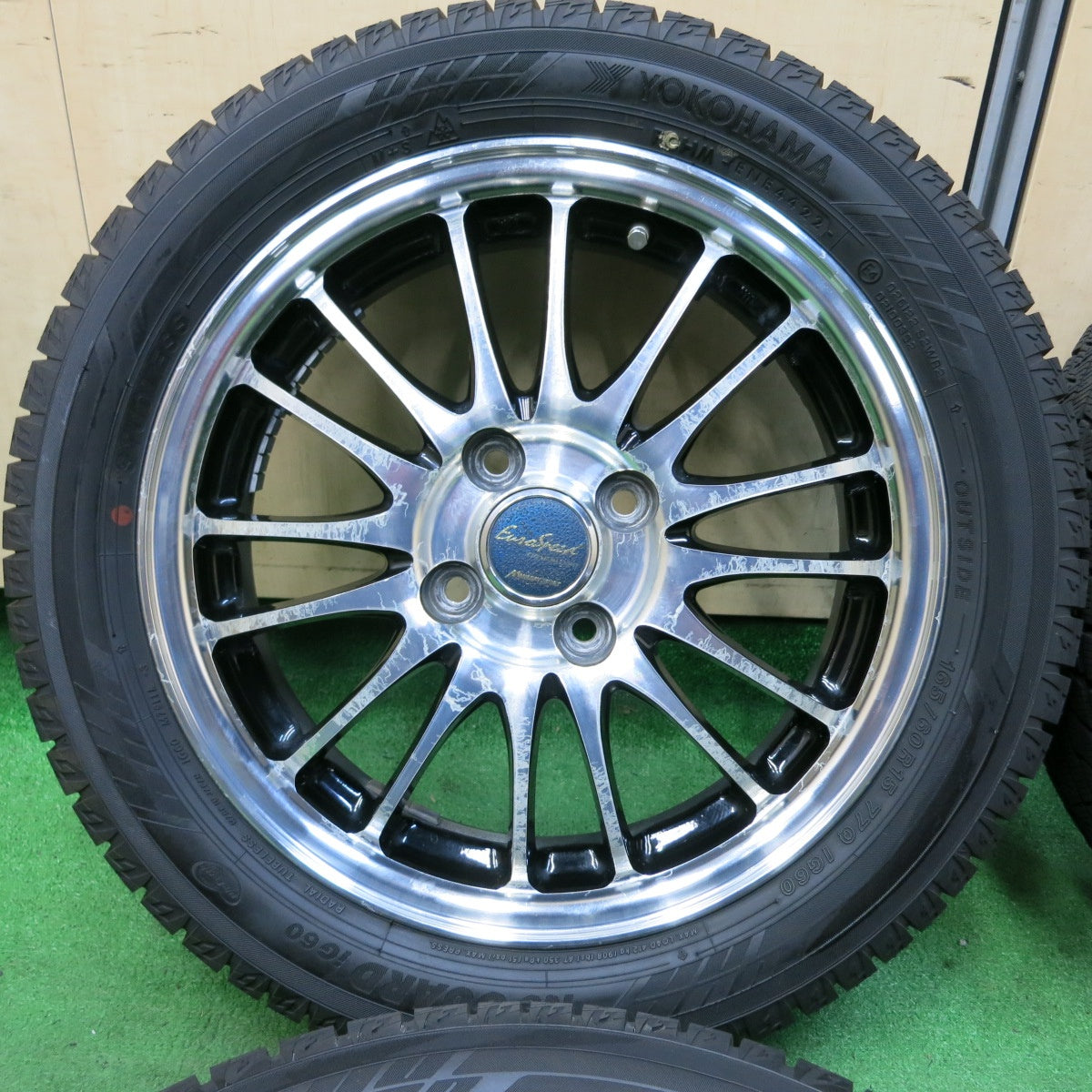 *送料無料* バリ溝！22年！ほぼ10分★スタッドレス 165/60R15 ヨコハマ アイスガード iG60 EuroSpeed MANARAY SPORT マナレイ PCD100/4H★4072508SYス