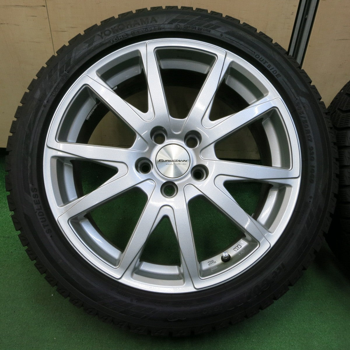 *送料無料* バリ溝！9.5分★ボルボ等 EUROBAHN SPORTECHNIC 205/50R17 スタッドレス ヨコハマ アイスガード iG60 PCD108/5H★4050801イス