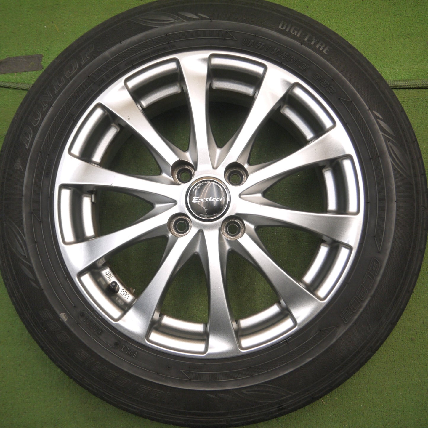 *送料無料* バリ溝！21年！9分★185/65R15 ダンロップ EC202 Exceeder エクシーダー 15インチ PCD100/4H★4042406Hノ