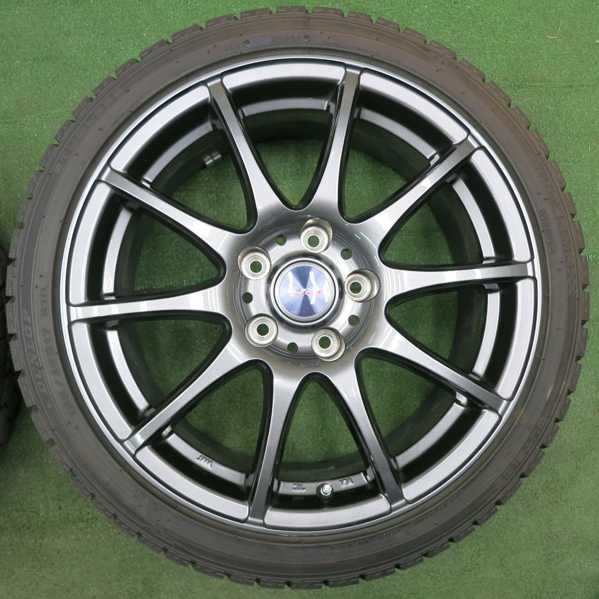 *送料無料* バリ溝！21年！キレイ！8.5分★スタッドレス 195/45R17 ダンロップ ウインターマックス WM02 VELVA CHARGE ヴェルヴァ 17インチ PCD114.3/5H★4061104NJス