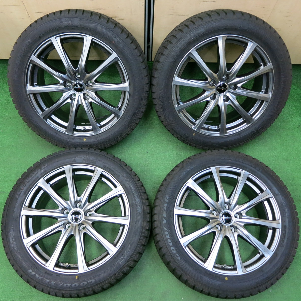 *送料無料* バリ溝！キレイ！9.5分以上★スタッドレス 235/50R18 グッドイヤー アイスナビ6 EuroSpeed MANARAY SPORT 18インチ PCD114.3/5H★4050811イス