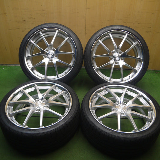 *送料無料* バリ溝！20年！キレイ！9.5分★BMW 等 TWS FORGED 245/35R20 ダンロップ LE MANS V ルマン5 20インチ PCD120/5H★4062803Hノ