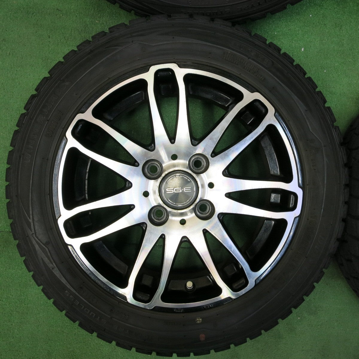 *送料無料* バリ溝！8.5分★スタッドレス 155/65R14 ダンロップ ウインターマックス WM01 SG-E 14インチ PCD100/4H★4091302SYス