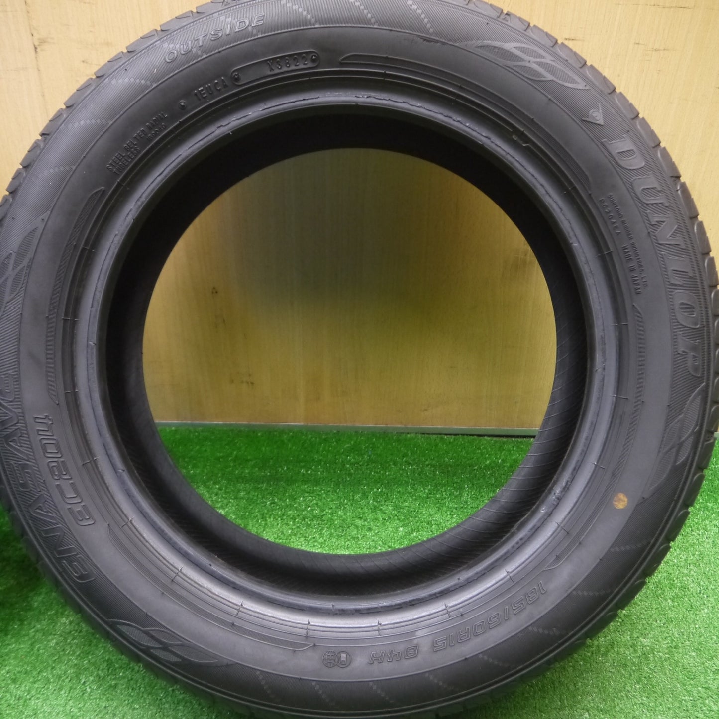 [送料無料] バリ溝！22年！9分★185/60R15 ダンロップ エナセーブ EC204 タイヤ 15インチ フィット シャトル シエンタ 等★4092403Hノタ