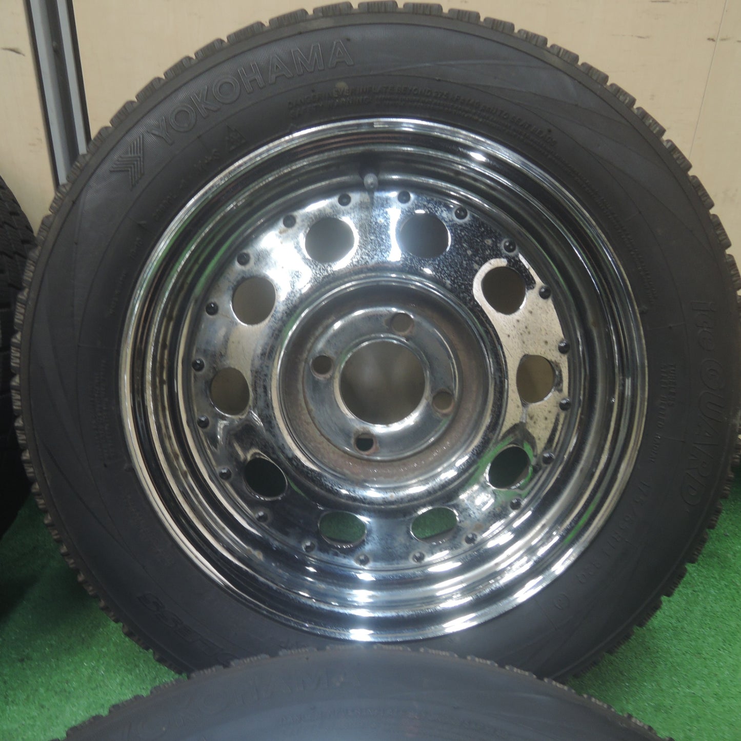 *送料無料* バリ溝！8.5分★CT＆W スチール 175/65R14 スタッドレス ヨコハマ アイスガード 14インチ PCD100/4H★4071602SYス