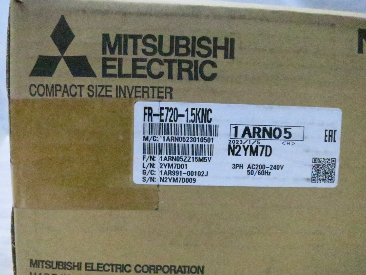 ●複数在庫有●[送料無料] 未使用◆三菱電機 インバータ FR-E720-1.5KNC 2023年製 E700シリーズ 三相 200V 1.5kW◆