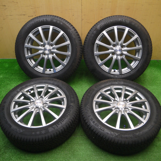 [送料無料] バリ溝!21年! キレイ! 9.5分★スタッドレス 175/65R15 コンチネンタル ノースコンタクト NC6 ZACK JP-112 MONZA 15インチ PCD100/4H★4092702Hス