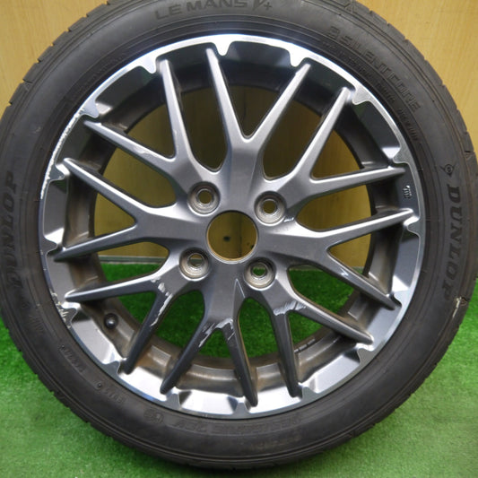 [送料無料] バリ溝！22年！8.5分★ホンダ N-BOX カスタム 純正 ENKEI 165/55R15 ダンロップ LE MANS V+ 15インチ エンケイ PCD100/4H★5031420Hノ