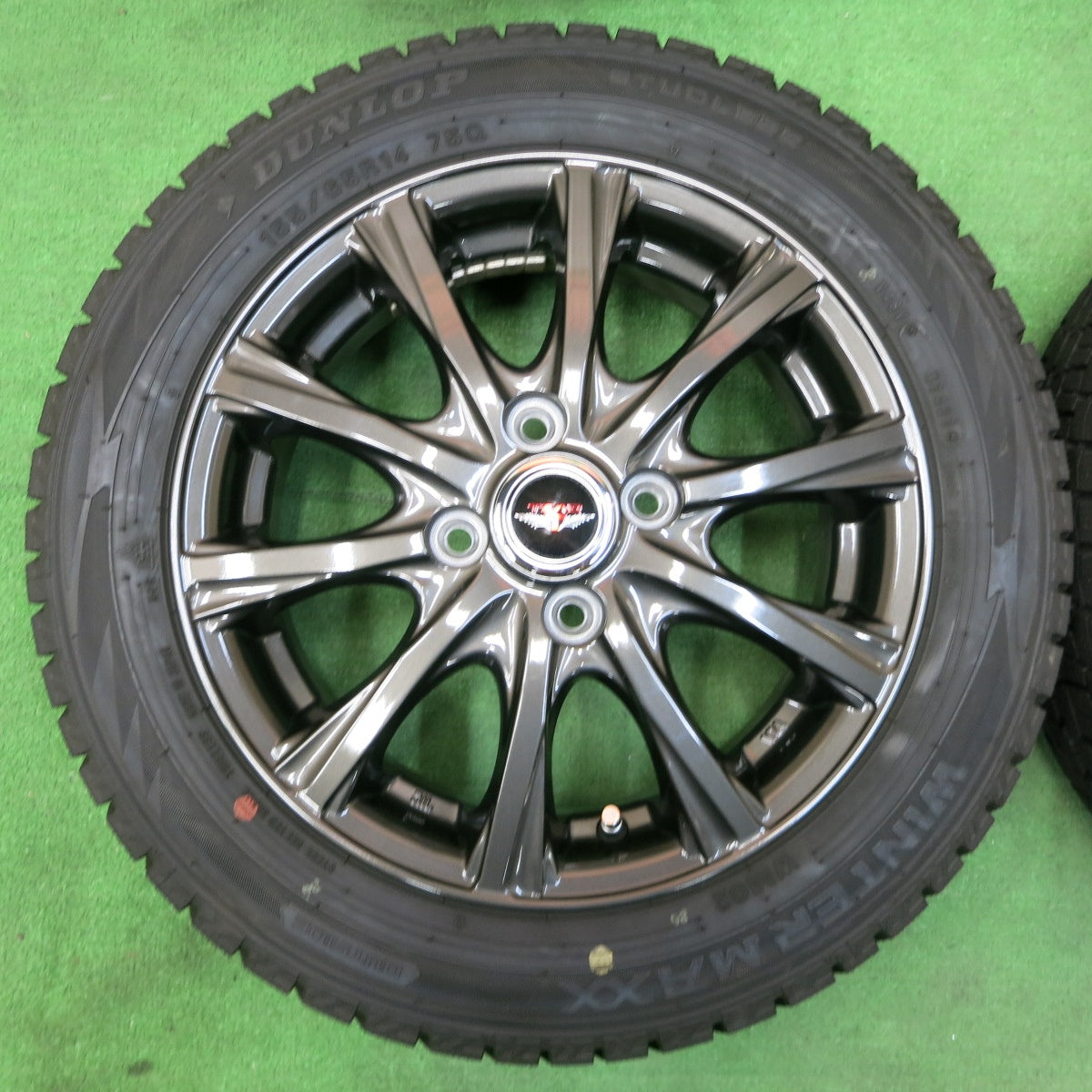 *送料無料* バリ溝！21年！キレイ！ほぼ10分★スタッドレス 155/65R14 ダンロップ ウインターマックス WM02 TEAD テッド 14インチ PCD100/4H★4051610イス