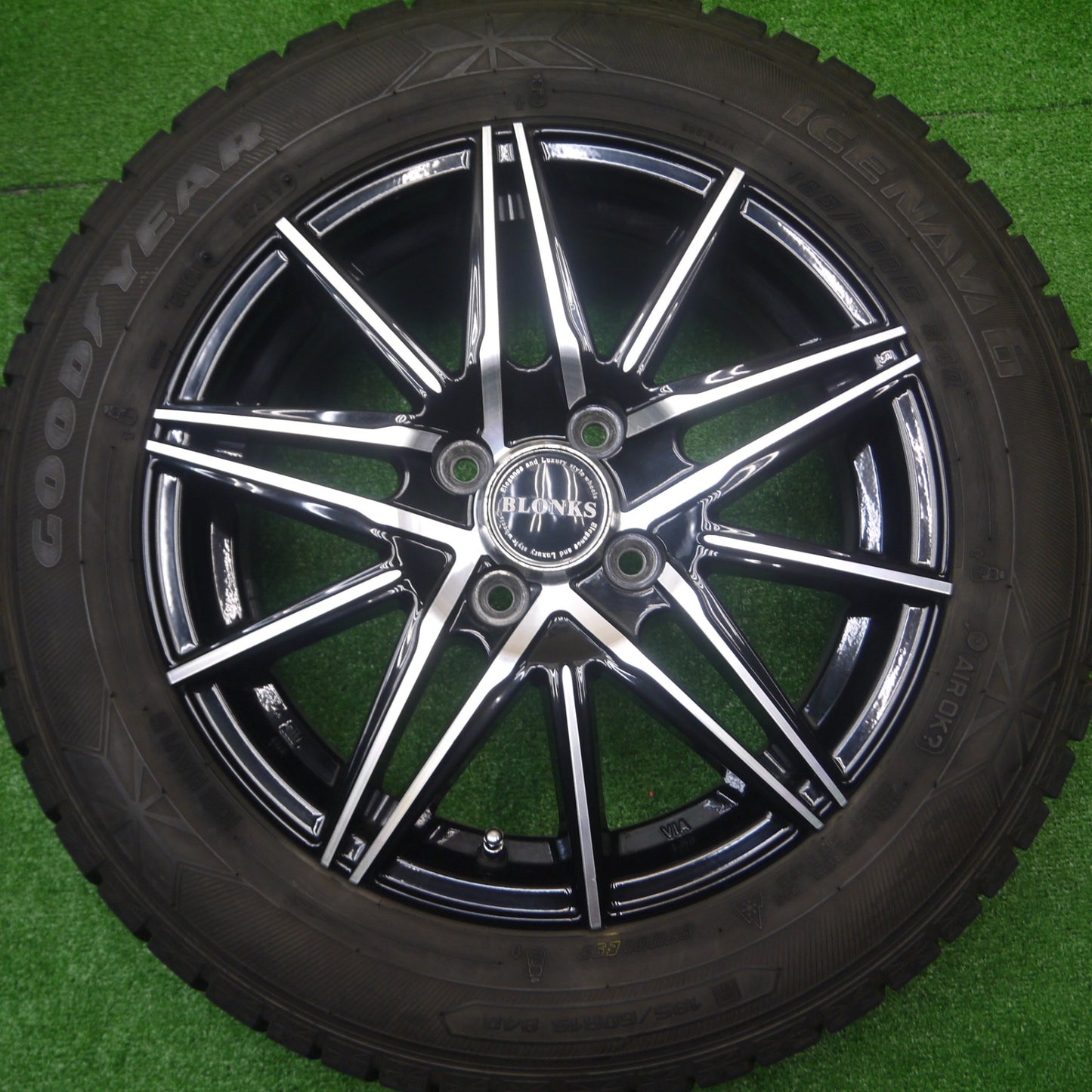 *送料無料* 4本価格★スタッドレス 185/60R15 グッドイヤー アイスナビ6 BLONKS ブロンクス 15インチ PCD100/4H★4090201Hス