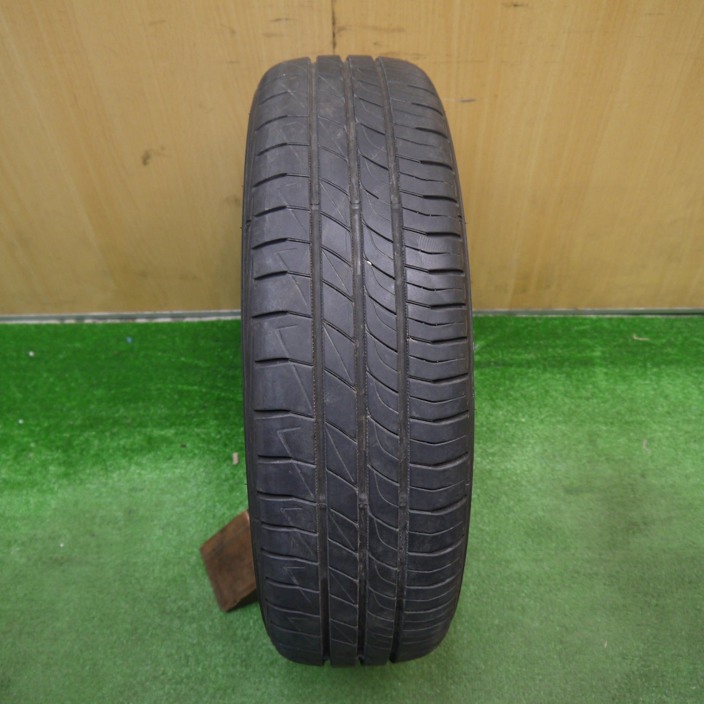 [送料無料] バリ溝！22年！8分★ホンダ N-BOX カスタム 純正 ENKEI 165/55R15 ダンロップ LE MANS V+ 15インチ エンケイ PCD100/4H★5031420Hノ