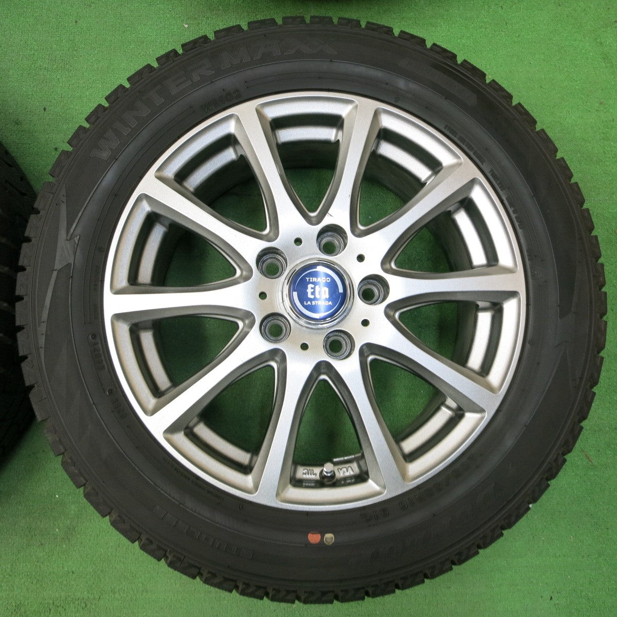 *送料無料* バリ溝！21年！キレイ！9.5分★スタッドレス 205/55R16 ダンロップ ウインターマックス WM02 TIRADO Eta LA STRADA PCD114.3/5H★4052707イス