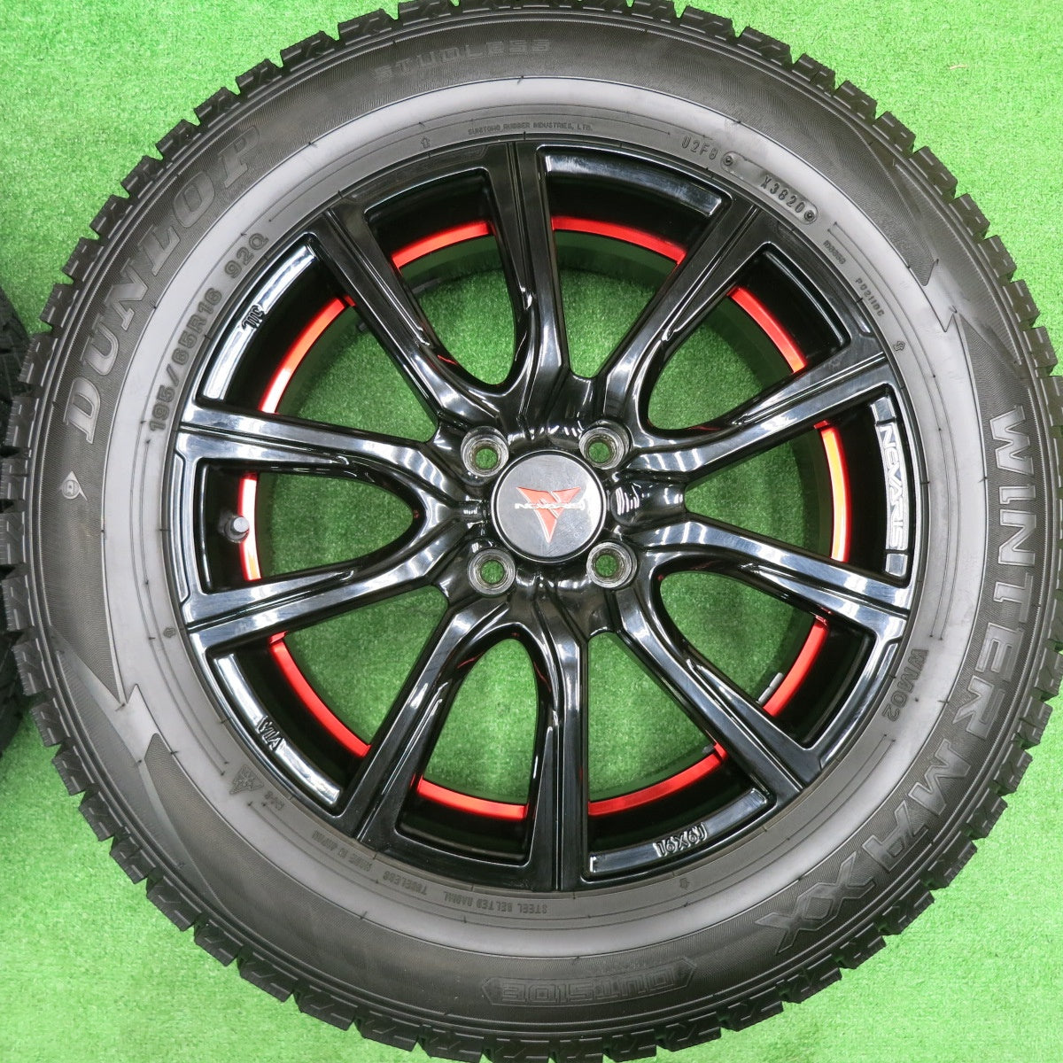 [送料無料] バリ溝！20年！9.5分★スタッドレス 195/65R16 ダンロップ ウインターマックス WM02 NOVARIS ROHGUE CB ノヴァリス ローグ PCD100/4H★4100202HAス