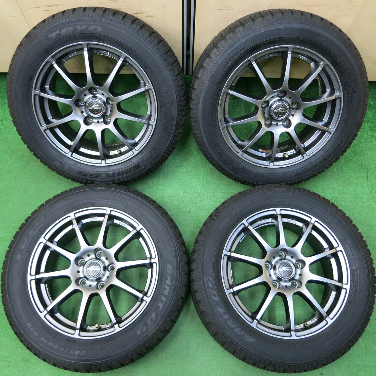 *送料無料* バリ溝！キレイ！9.5分★スタッドレス 205/60R16 トーヨー ガリット G5 SCHNEIDER ATECH シュナイダー 16インチ PCD114.3/5H★4050105イス