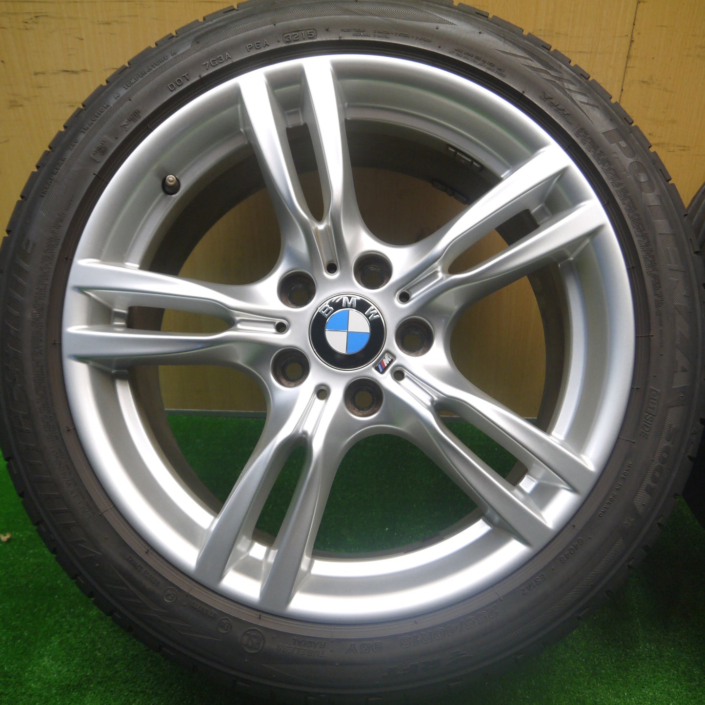 *送料無料* キレイ★BMW 3シリーズ Mスポーツ 純正 225/45R18 255/40R18 ブリヂストン ポテンザ S001 RFT PCD120/5H★4082304Hノ