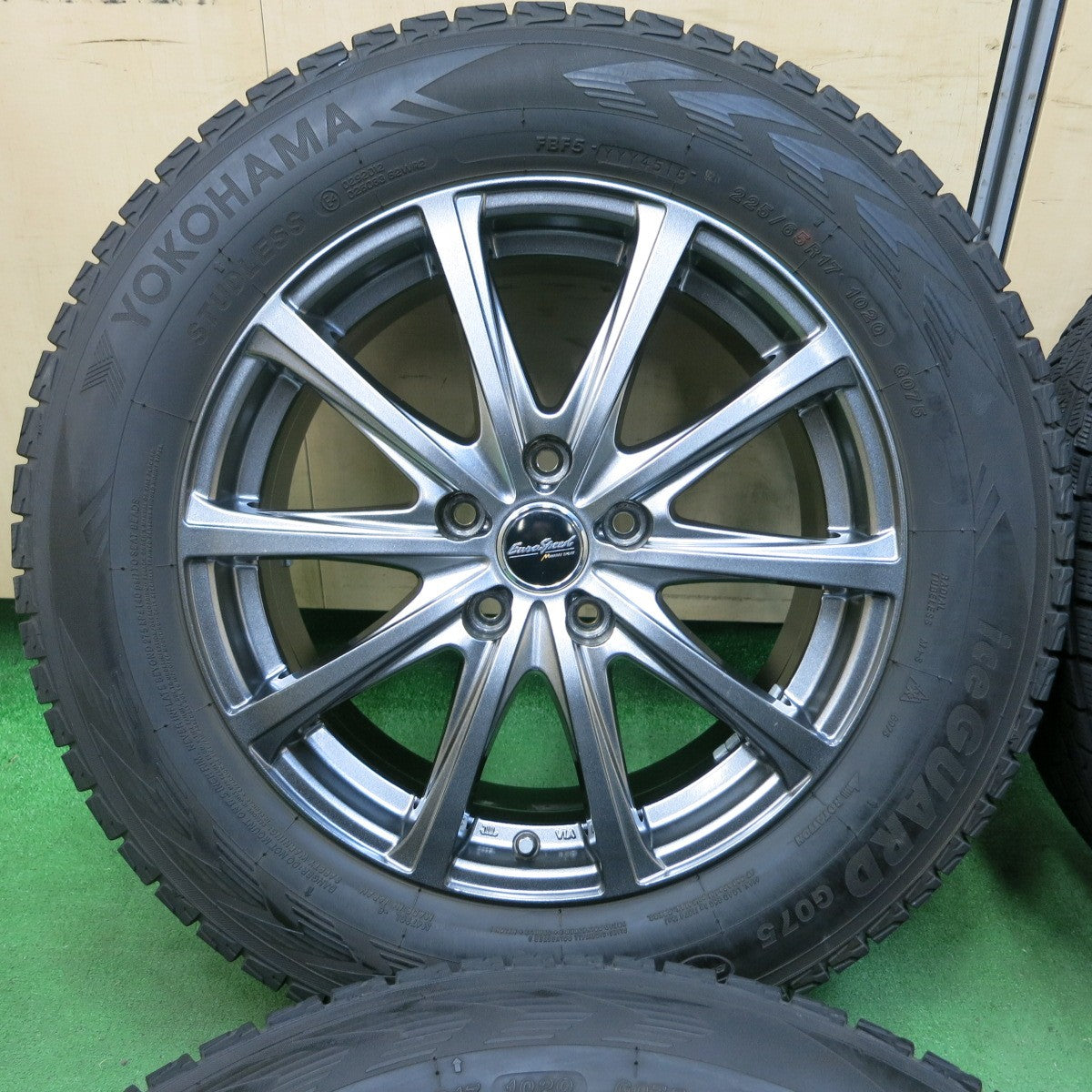 [送料無料] キレイ★スタッドレス 225/65R17 ヨコハマ アイスガード G075 EuroSpeed MANARAY SPORT 17インチ PCD114.3/5H★4102511SYス