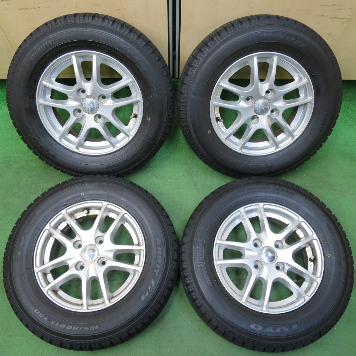 [送料無料] バリ溝！8.5分★スタッドレス 155/80R13 トーヨー ガリット G5 ENERGY LINE エナジーライン 13インチ PCD100/4H★4112208イス