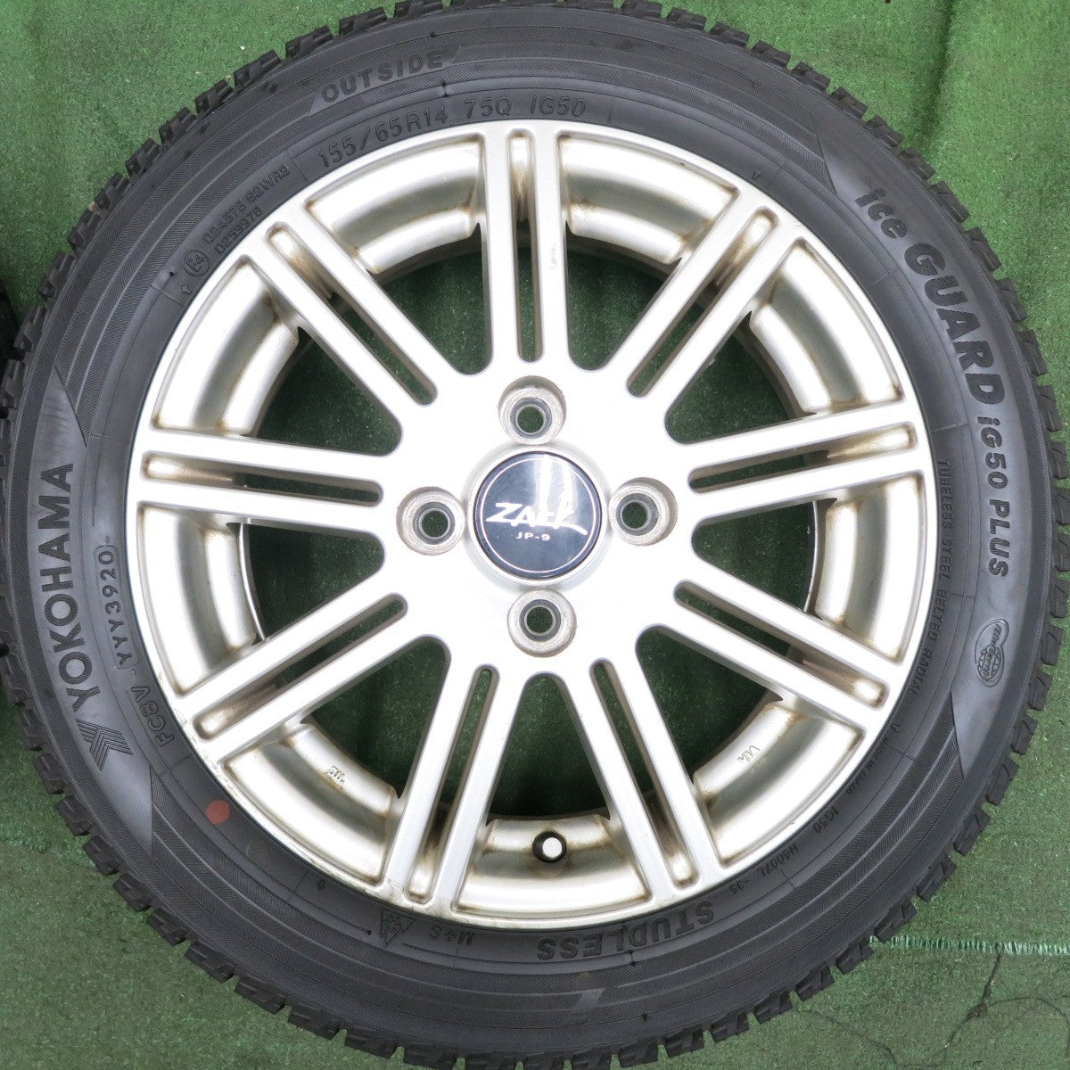 *送料無料* 超バリ溝！20年！ほぼ10分★スタッドレス 155/65R14 ヨコハマ アイスガード iG50 プラス ZACK JP-9 ザック 14インチ PCD100/4H★4062806HAス