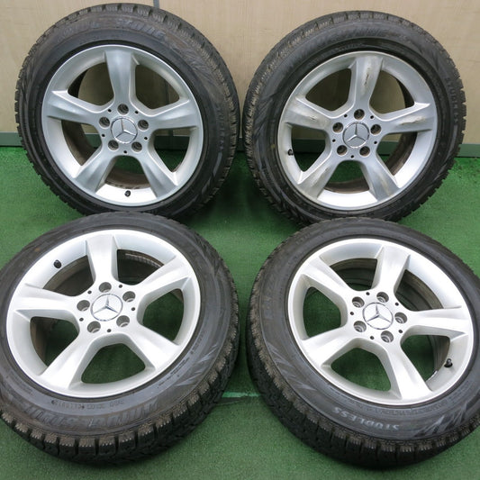 *送料無料* バリ溝！ほぼ10分★ベンツ W203 Cクラス 純正 205/55R16 スタッドレス ブリヂストン ブリザック WS70 PCD112/5H★4040308NJス