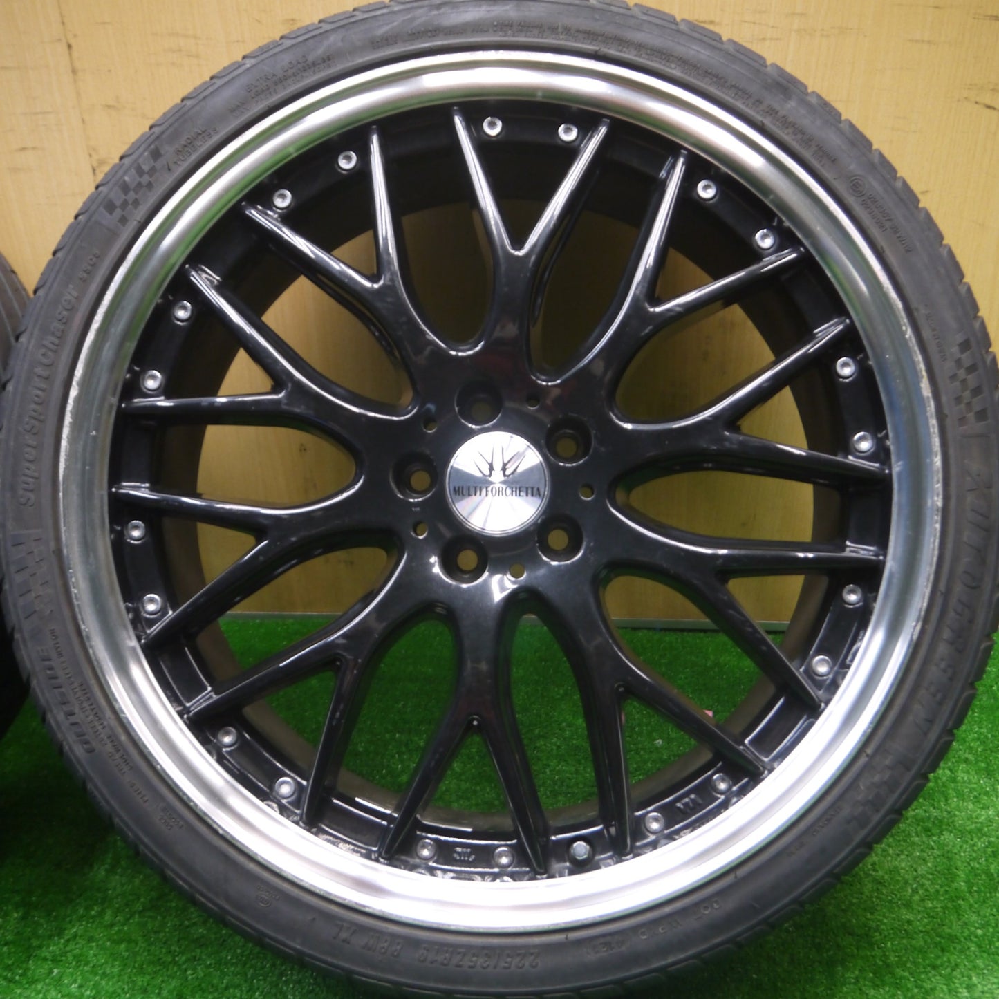 *送料無料* バリ溝！21年！9分★プリウス等 ロクサーニ MULTI FORCHETTA 225/35R19 オートグリーン SuperSportChaser SSC5 PCD100/5H★4081902Hノ