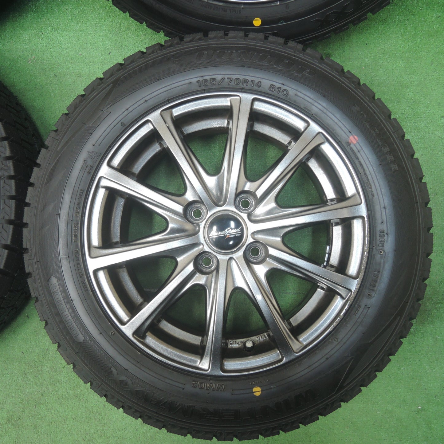 *送料無料* タイヤのみ未使用！21年★スタッドレス 165/70R14 ダンロップ ウインターマックス WM02 EuroSpeed MANARAY SPORT PCD100/4H★4032006SYス