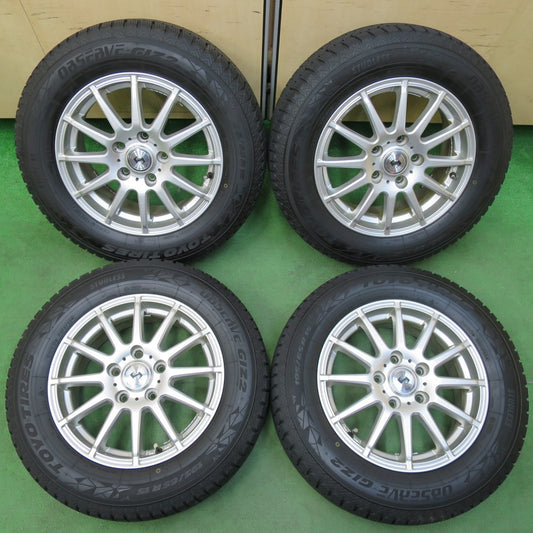 [送料無料] バリ溝！22年！キレイ！9分★スタッドレス 195/65R15 トーヨー オブザーブ GIZ2 weds ウェッズ 15インチ PCD114.3/5H★4121204イス