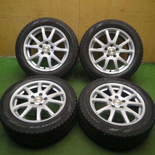 *送料無料* 4本★ワーゲン等 EUROBAHN SPORTECHNIC 205/55R16 スタッドレス ピレリ アイスアシンメトリコ PCD112/5H★4061804Hス