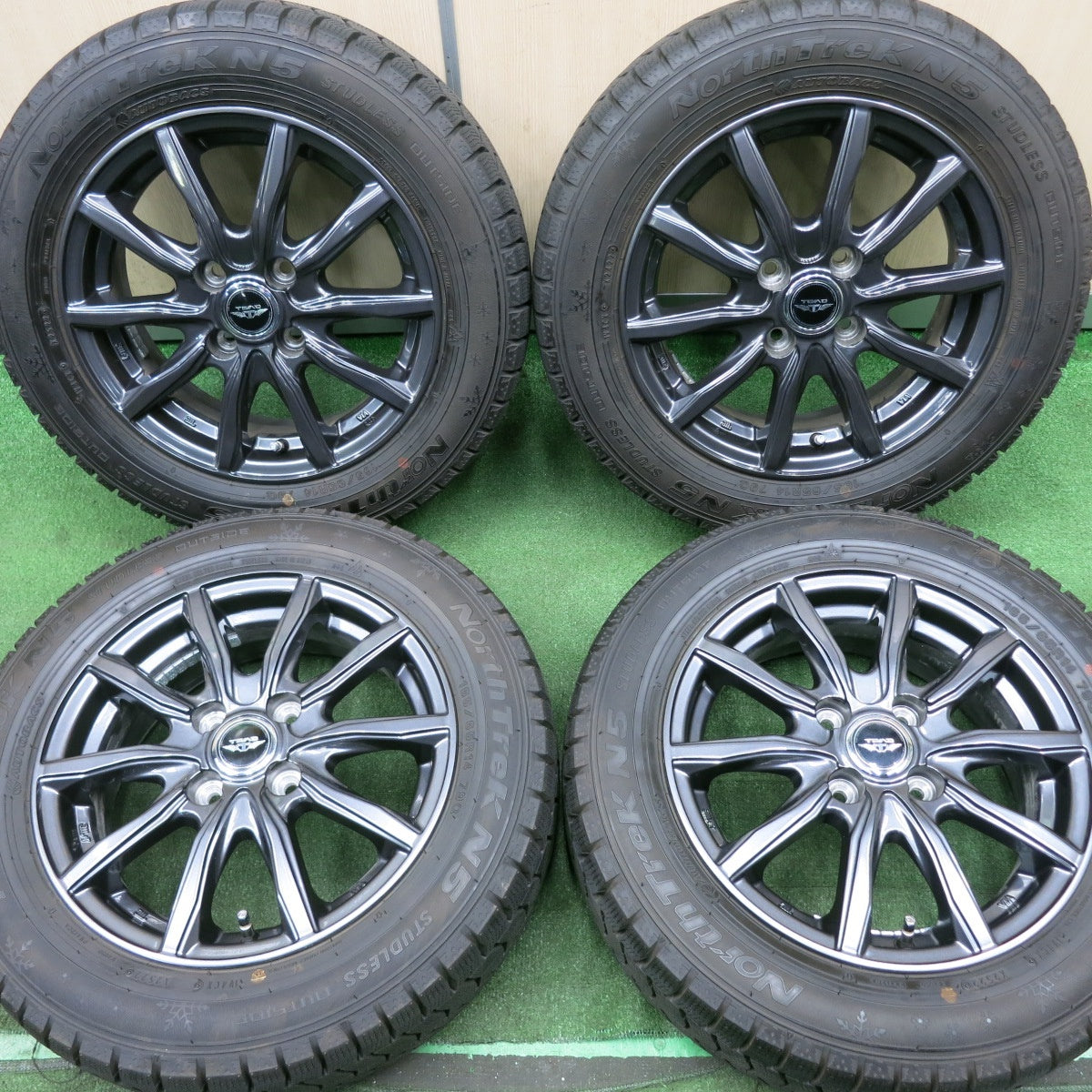 *送料無料* バリ溝！22年！キレイ！ほぼ10分★スタッドレス 165/65R14 オートバックス ノーストレック N5 TEAD テッド 14インチ PCD100/4H★4050903NJス